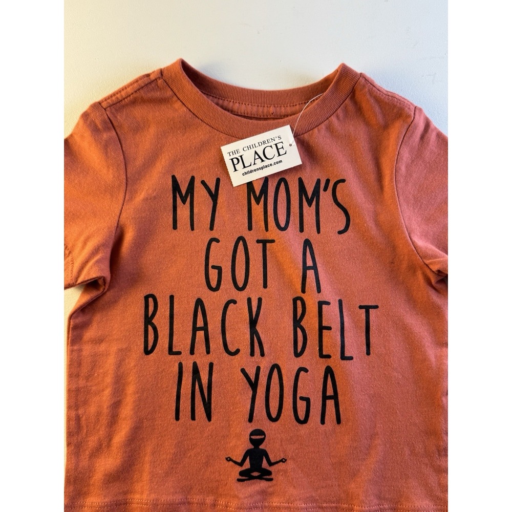 The Children's Place Mineral Red Yoga T-Shirt 9-12 Mo Cotton Short Sleeve
